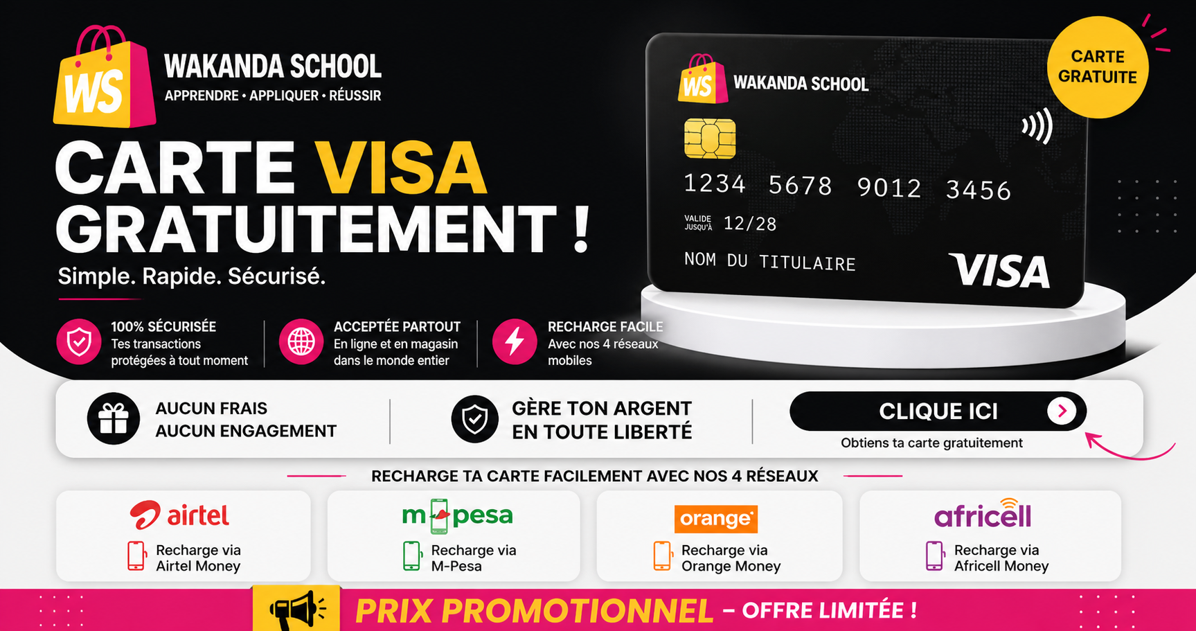 Carte visa gratuitement en Afrique