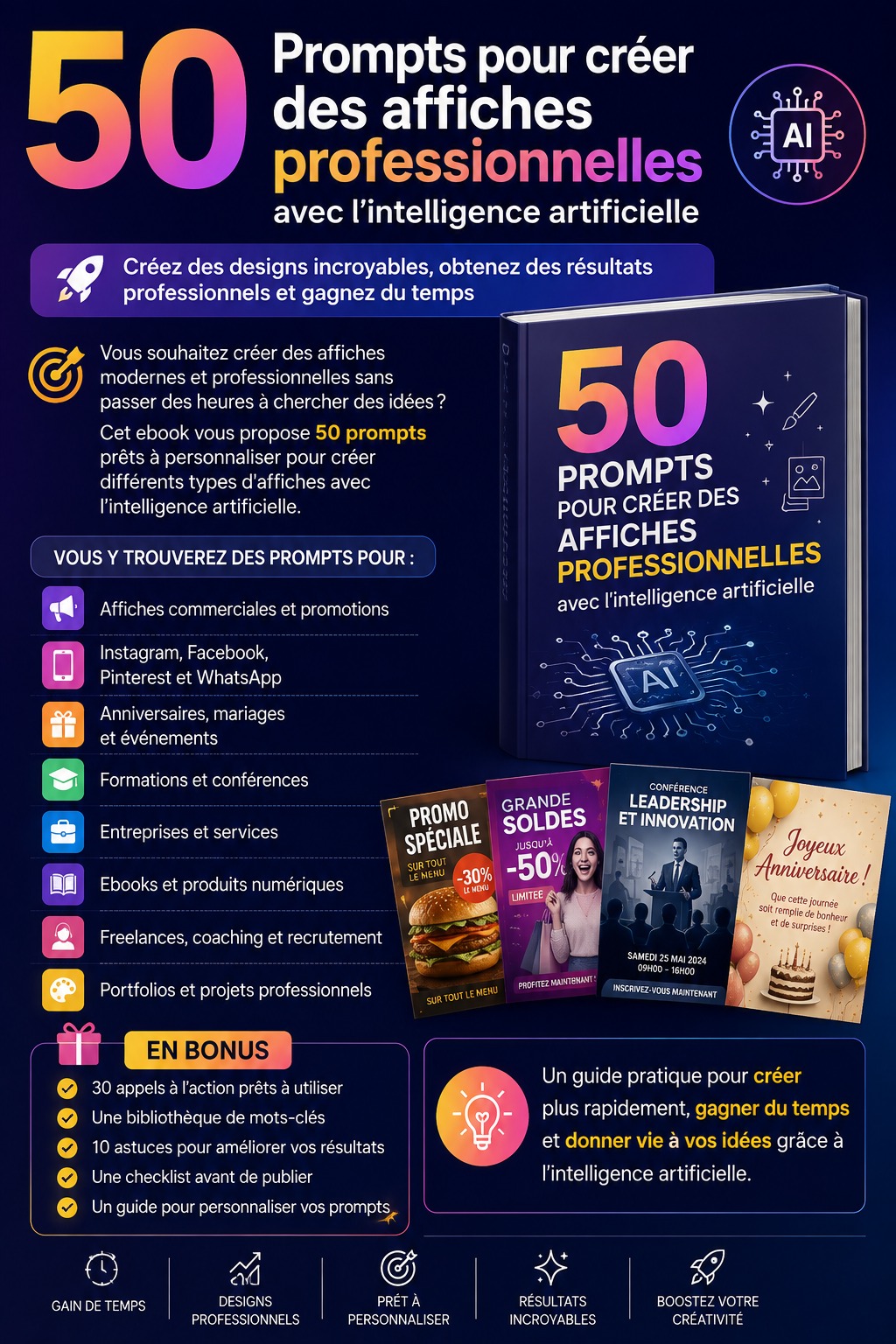50 prompts pour créer des affiches professionnelles avec l’intelligence artificielle