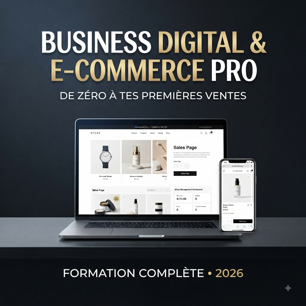 BUSINESS DIGITAL & E-COMMERCE PRO — DE ZÉRO À TES PREMIÈRES VENTES
