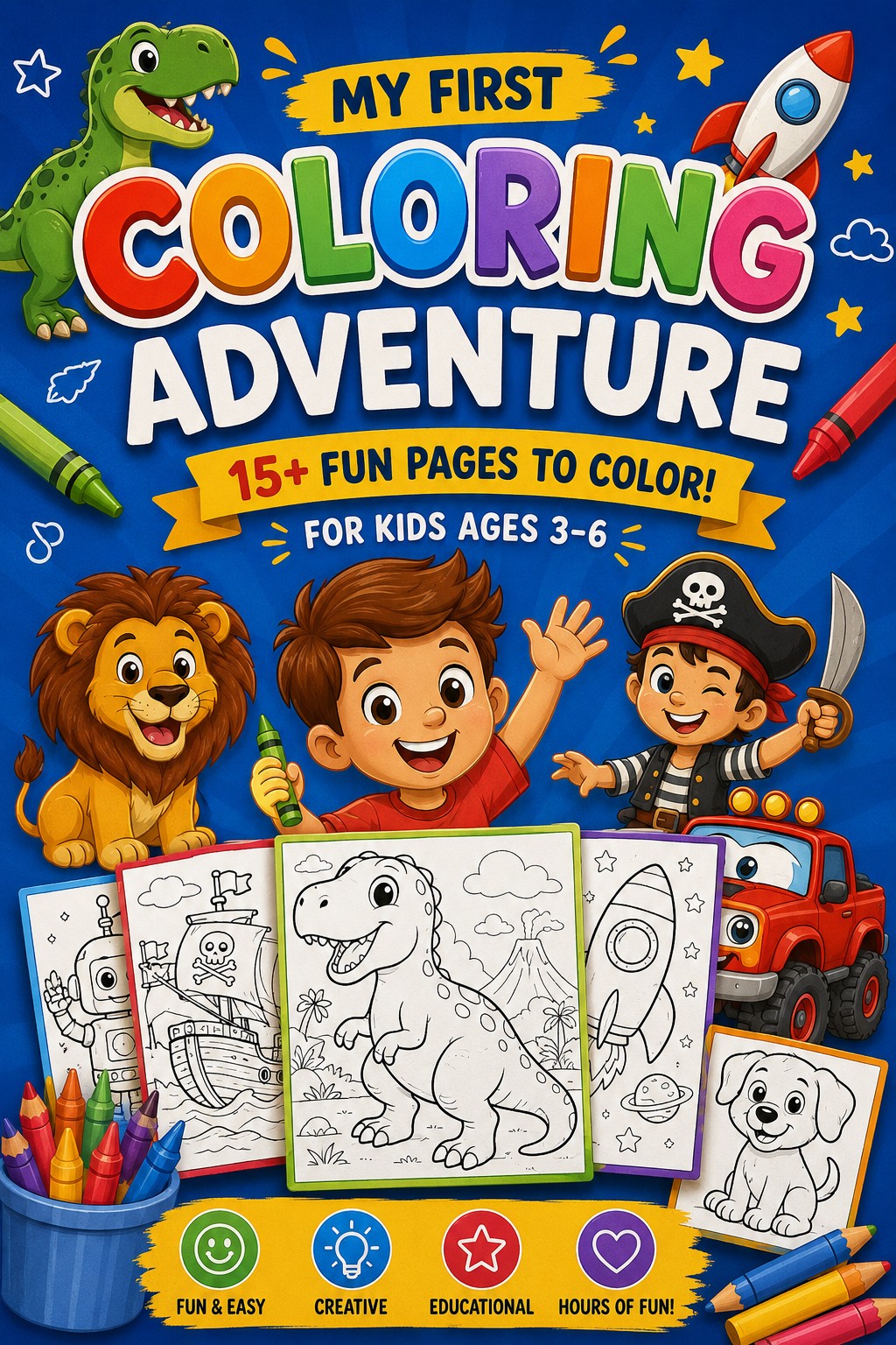 My First Coloring Adventure – 15+ Fun Coloring Pages for Kids Ages 3–6